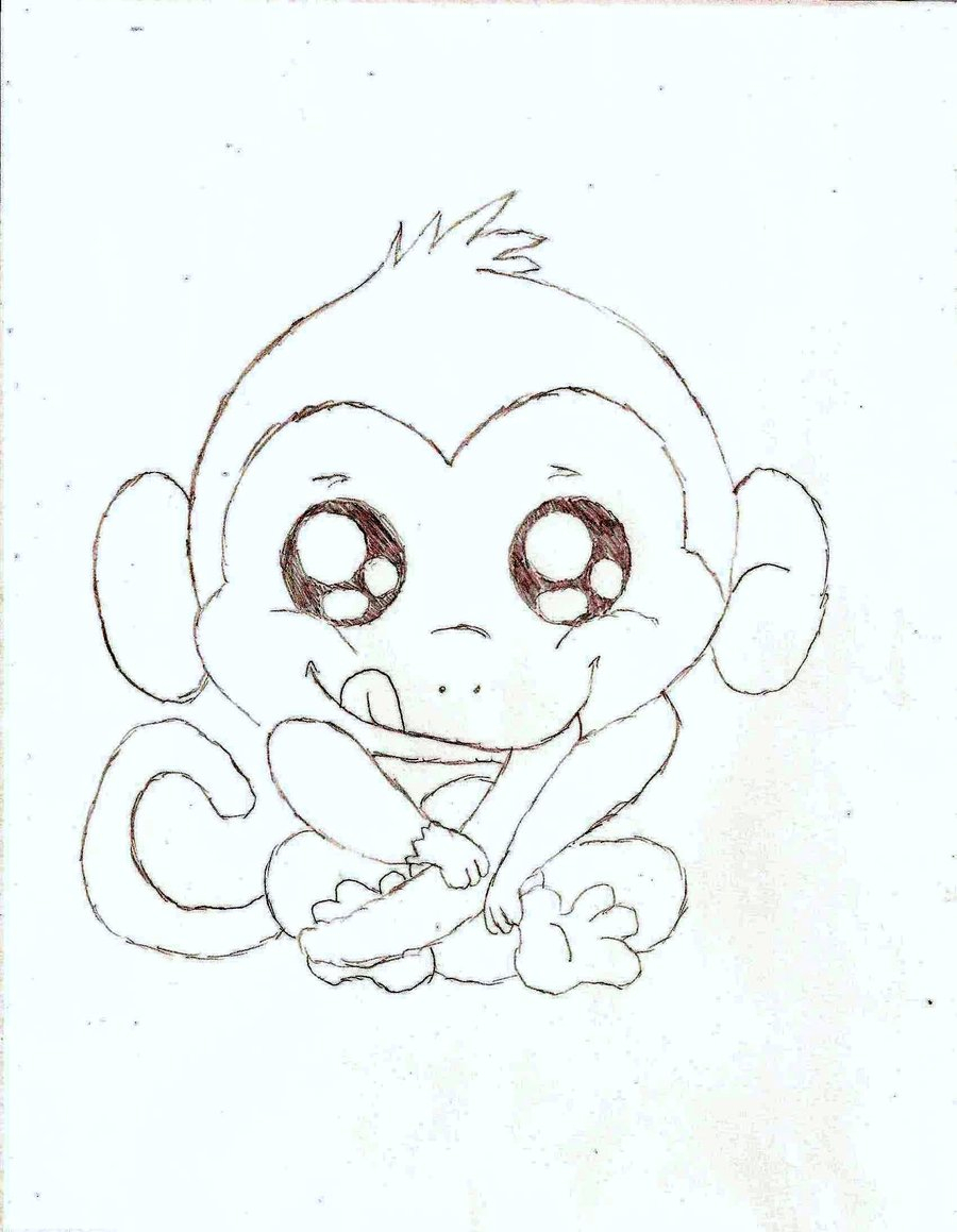 900x1159 Cute Baby Monkey Drawings Monkey Drawing Cute How To Draw A Baby