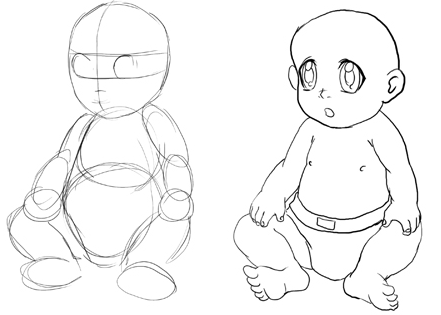 441x315 How To Draw A Baby Drawing Babies Step By Step Lesson