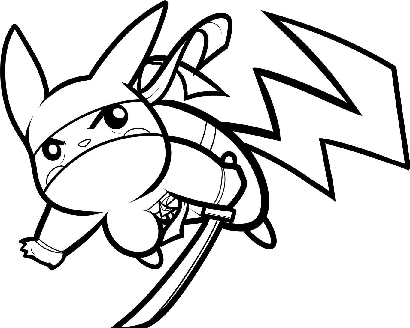 1365x1094 Ninja Pikachu Coloring Page Pokemon Kids Colouring