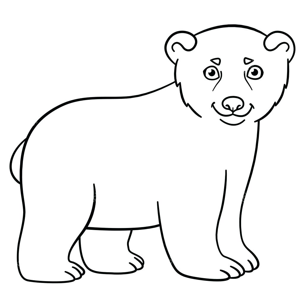 1024x1024 Coloring Baby Polar Bear Coloring Pages Little Cute Smiles Vector