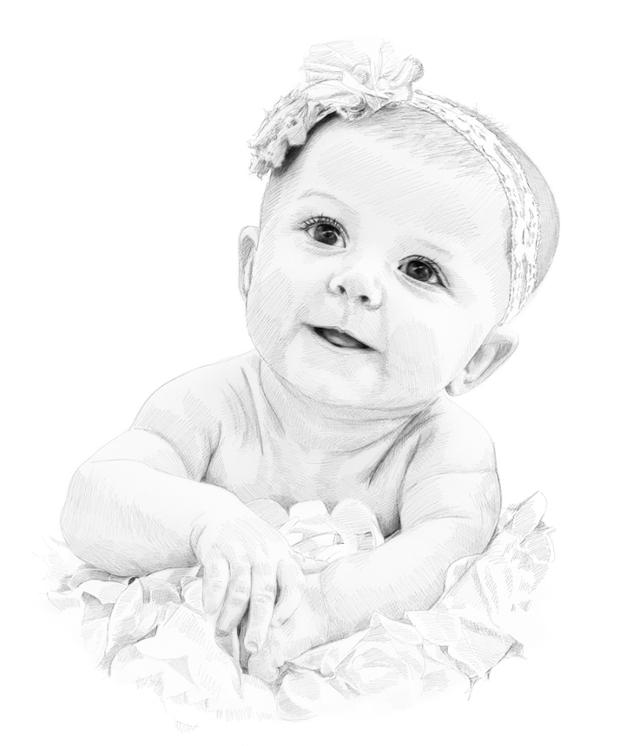 640x746 And White Pencil Portrait