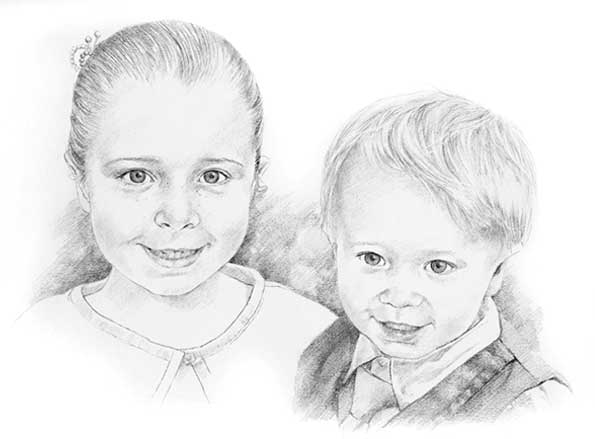 595x439 Baby Pencil Portrait Drawing