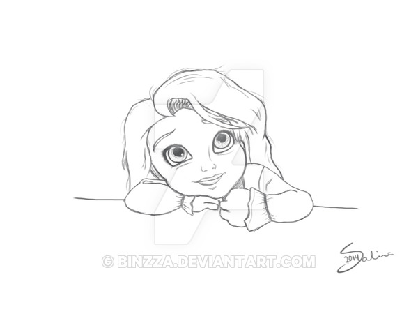 600x450 Baby Rapunzel Sketch By Binzza