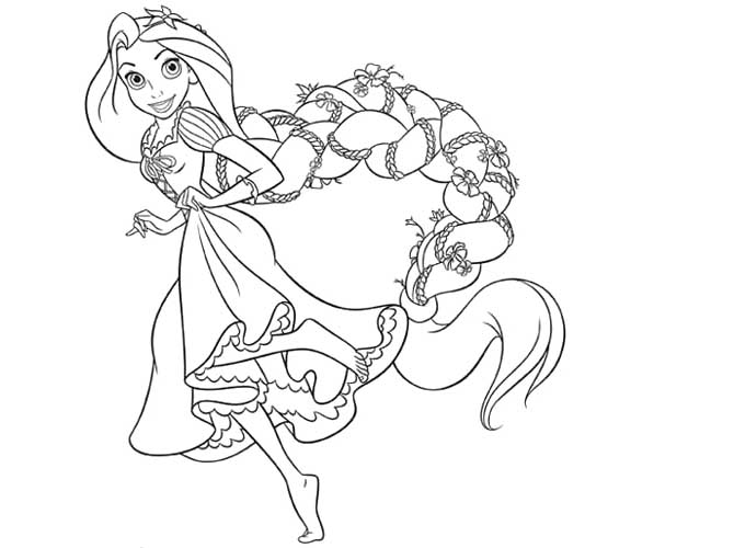 670x500 Rapunzel Has Long Hair Coloring Pages Part Princess On Princess