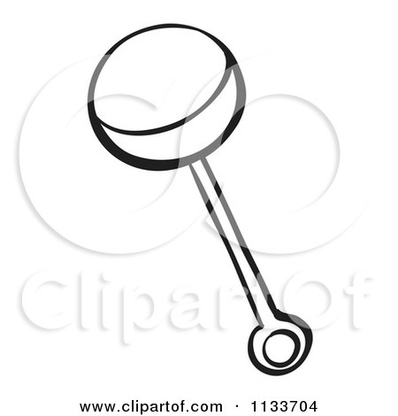 450x470 Cartoon Of A Black And White Baby Rattle