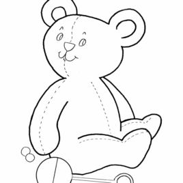 268x268 Teddy Bear Coloring Pages Teddy Bear And Baby Rattle Coloring