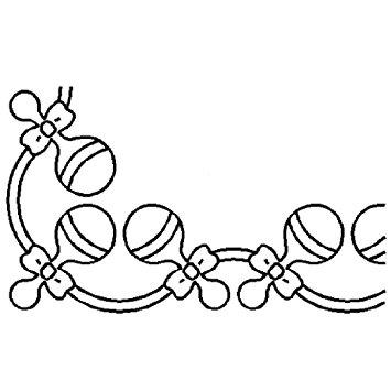 355x355 3.5 Baby Rattle Border Quilting Stencil By Qci