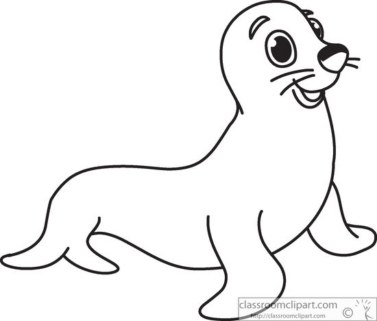 550x468 Baby Seal Black And White Clipart