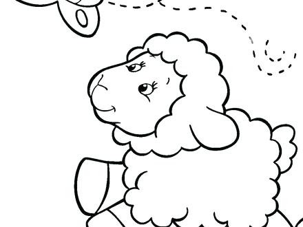 440x330 Sheep Coloring Page Baby Sheep Chasing Butterfly Coloring Pages