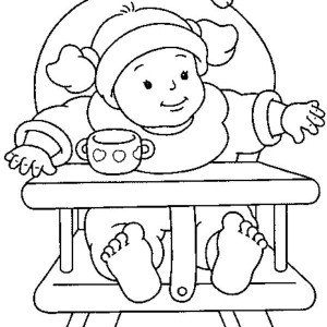 300x300 Baby Sitting On Mouse Pillow Coloring Page Coloring Sun