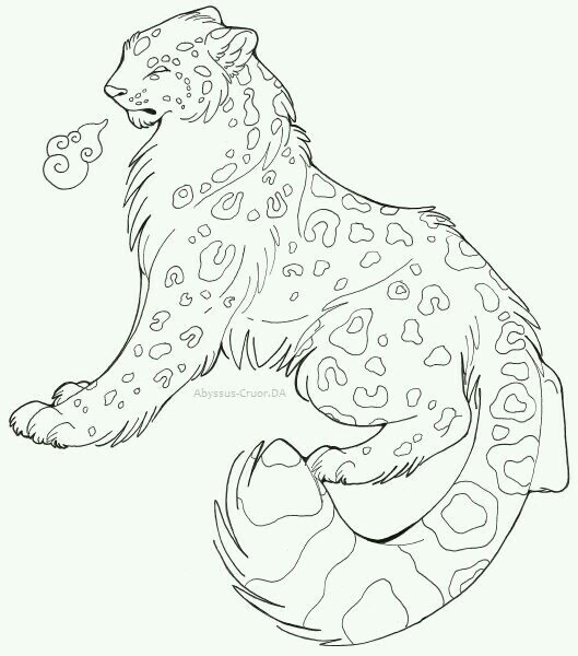 529x600 Snow Leopard Line Art The Art Of The Wild Snow