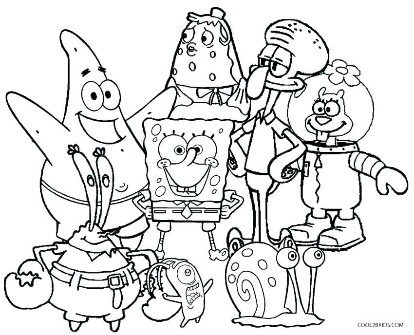 850x688 Coloring Pages Of Spongebob And Patrick As Babies Printable