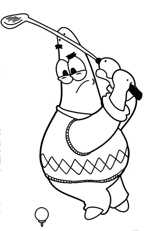 518x737 Patrick Coloring Pages Playing Golf Coloring Pages Baby Spongebob