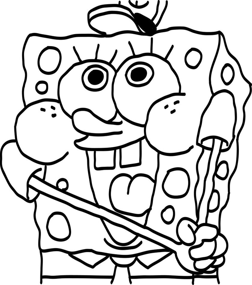 840x952 Perfect Baby Spongebob Coloring Pages 47 For Line Drawings