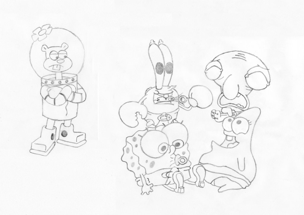 1024x726 Spongebob Babies And Sandy By Xceptionalz