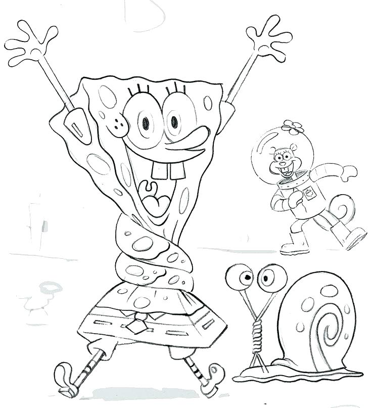 736x807 Spongebob Squarepants Coloring Page