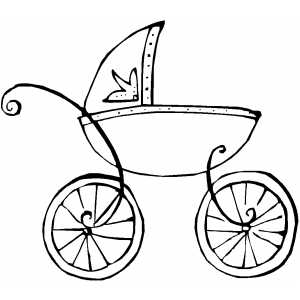 300x300 French Baby Carriage Outline Jen's Baby Shower