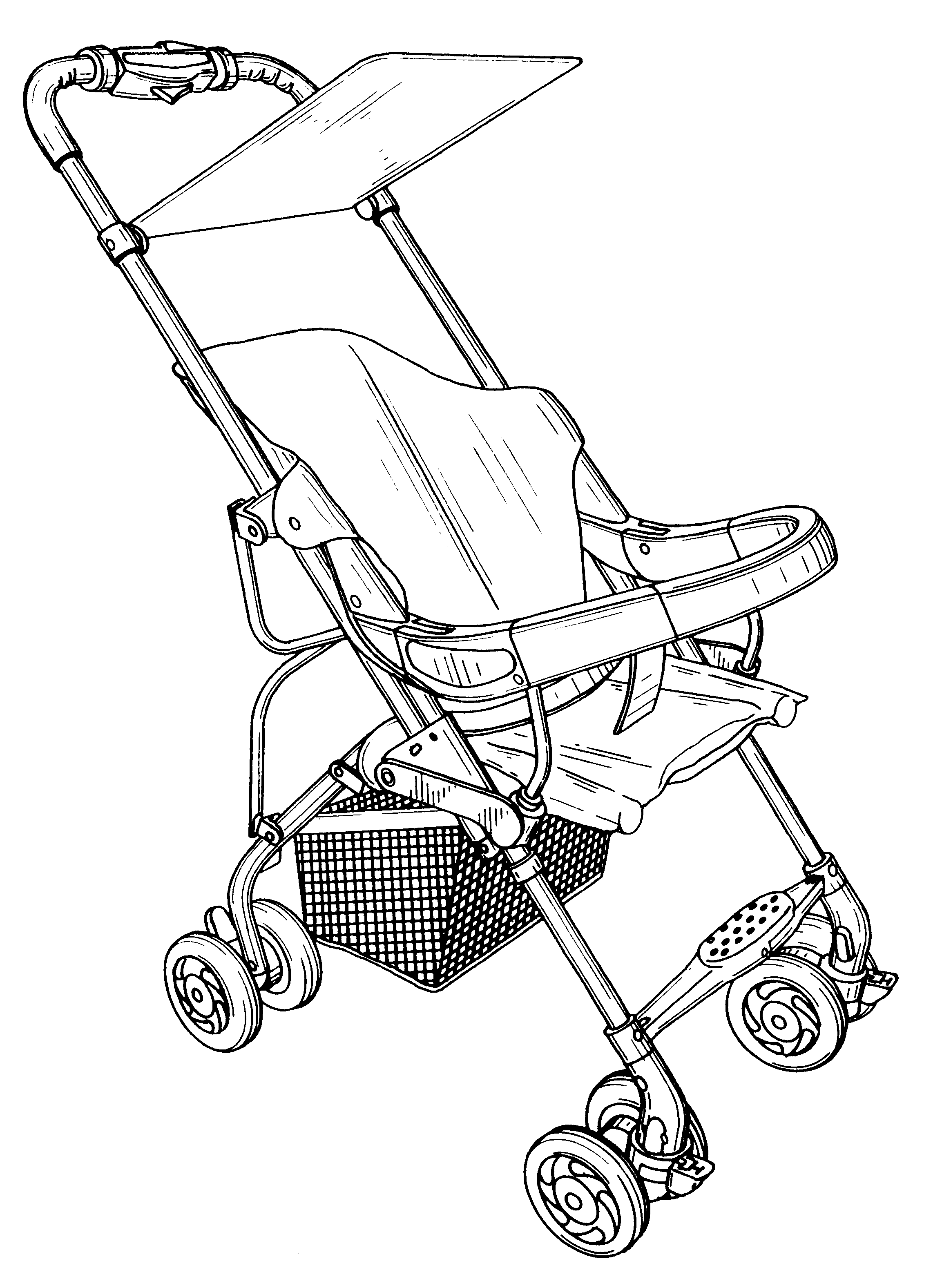 2306x3153 Baby Stroller Drawing Info