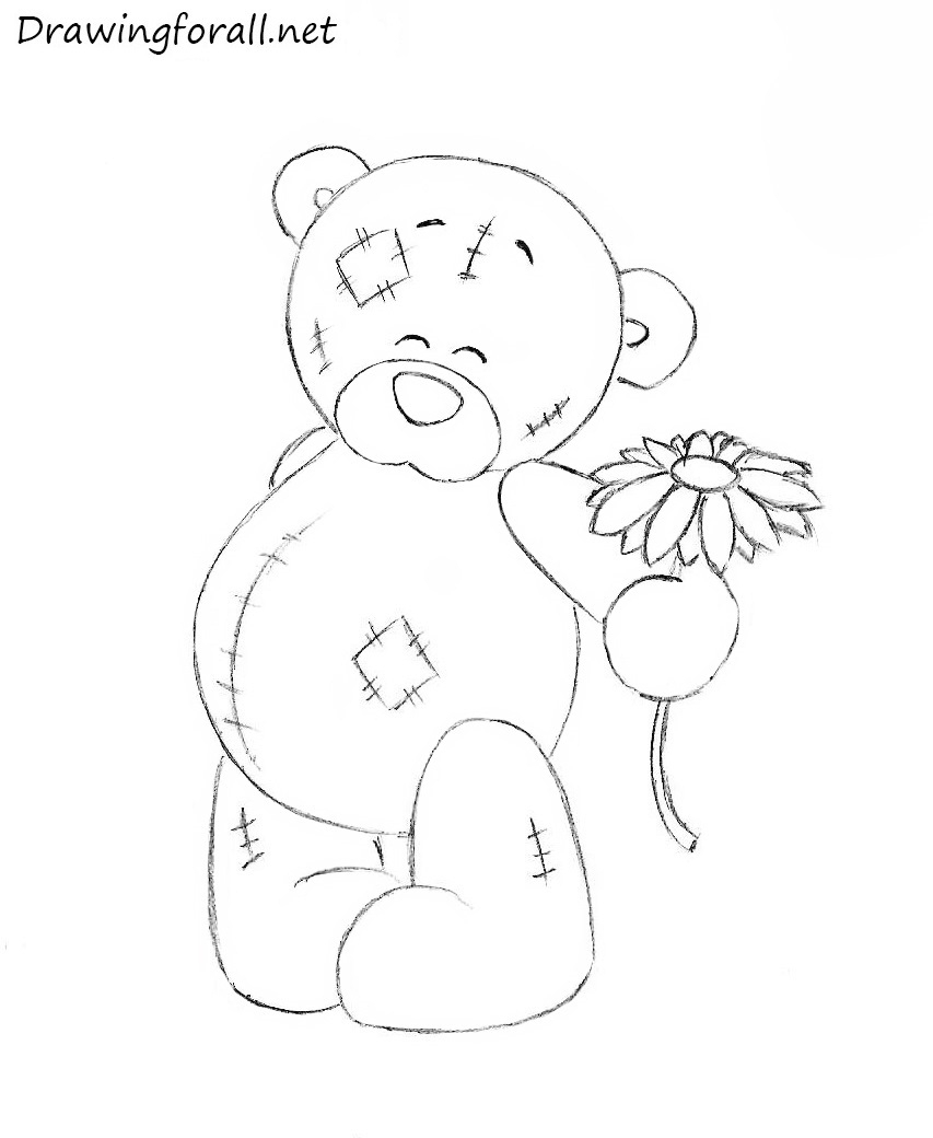 853x1040 Easy Teddy Bear Drawing How To Draw A Cartoon Baby Teddy Bear Easy