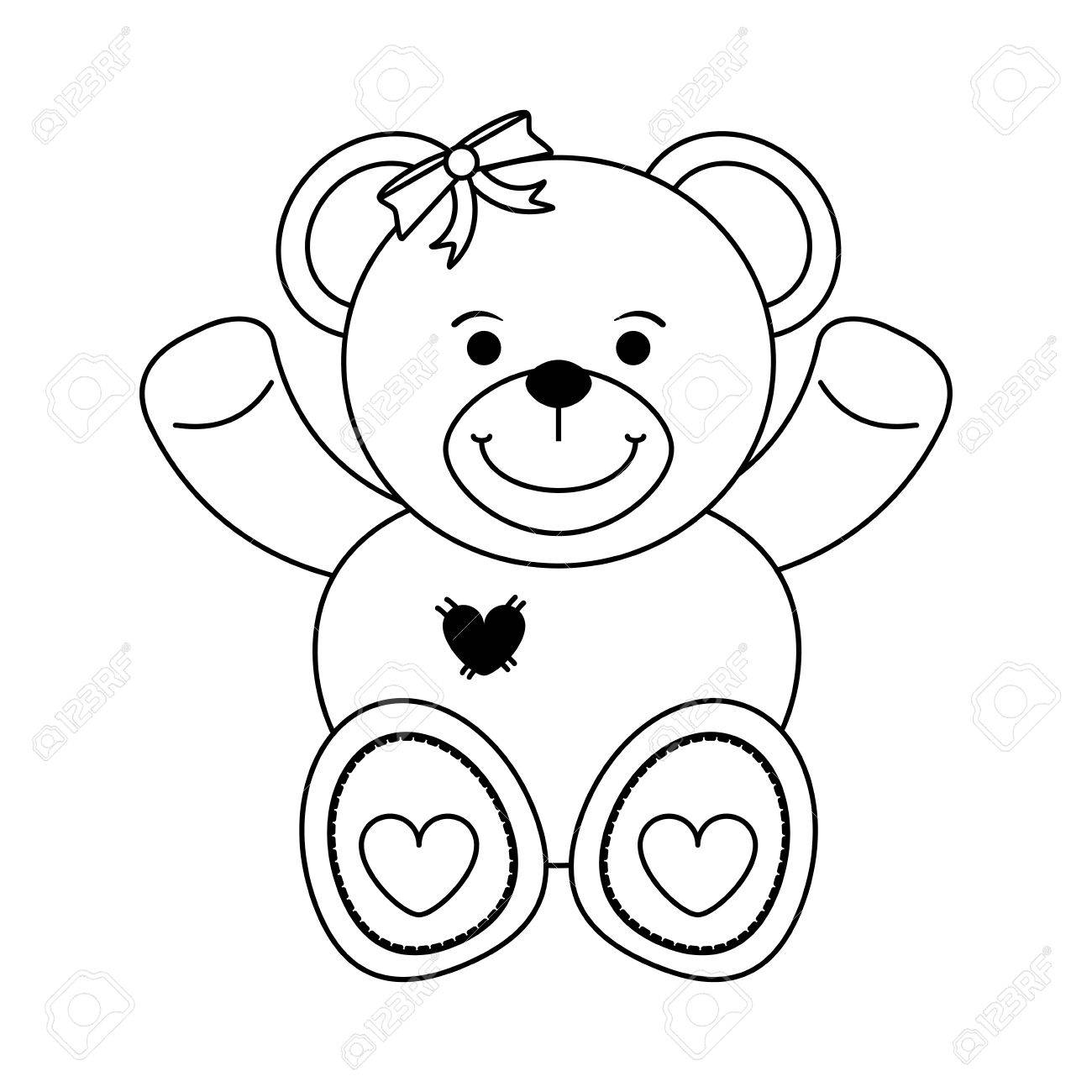 1300x1300 Girly Teddy Bear Baby Or Shower Related Icon Image Vector