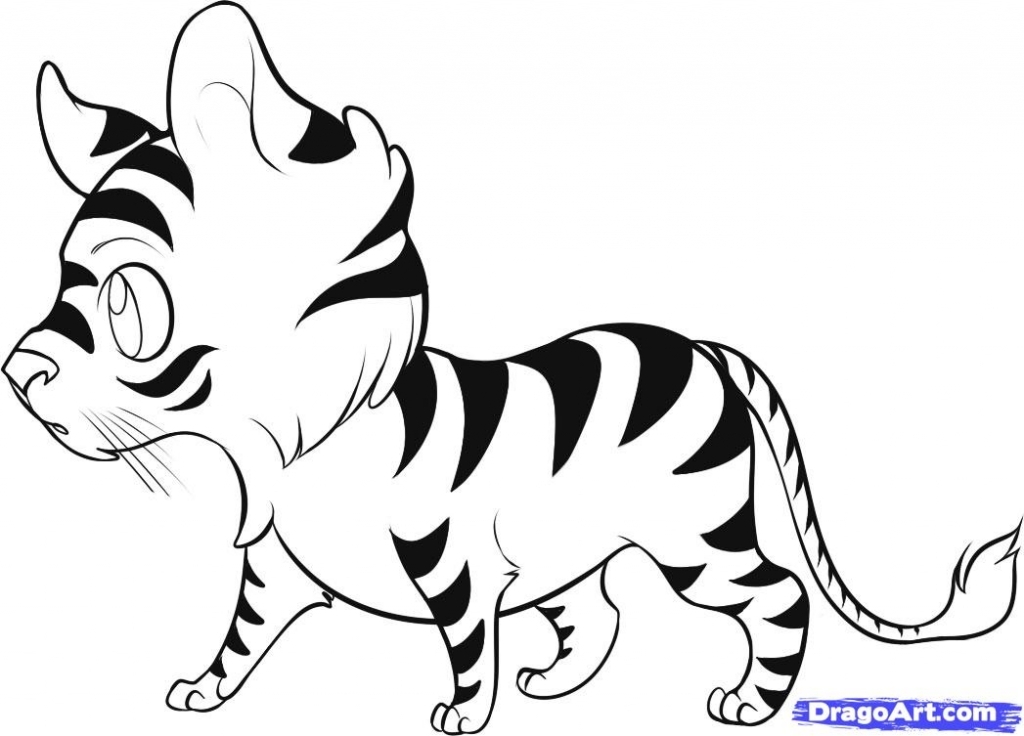 1024x736 Easy Tiger Drawing How To Draw A Tiger Cub Youtube