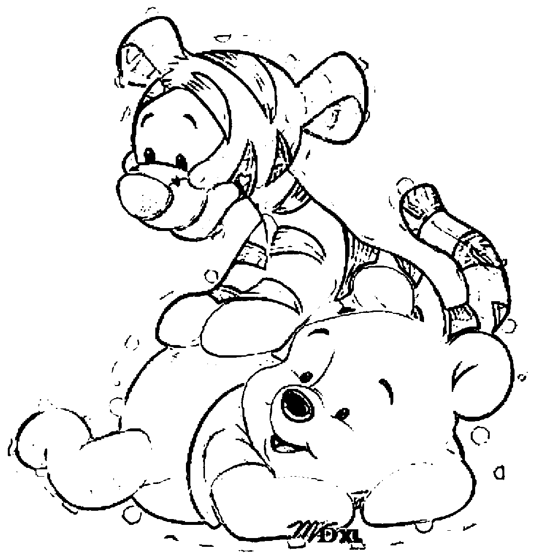 1099x1147 Tigger And Pooh Coloring Page 299215