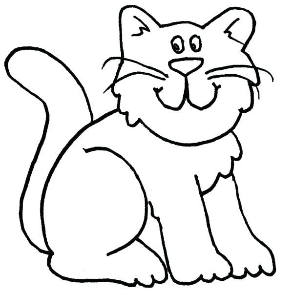 600x600 Cartoon Cat Coloring Pages Funny Cat Coloring Pages A Cartoon