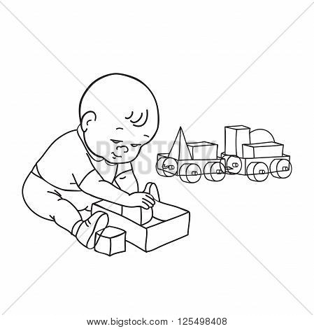 449x470 Little Lovely Baby Boy Playing Vector Amp Photo Bigstock