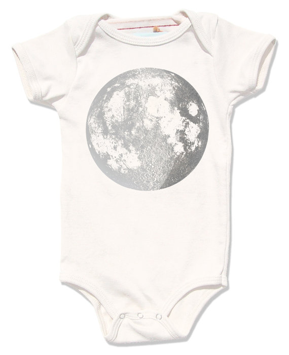 570x702 Organic Baby Clothes Baby Moon Onesie Moon Bodysuit Full