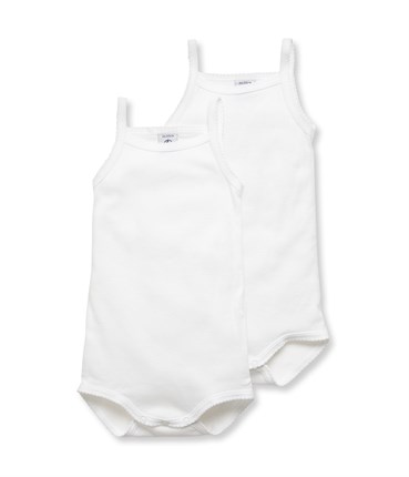 369x430 Pack Of 2 Baby Plain Bodysuits With Straps