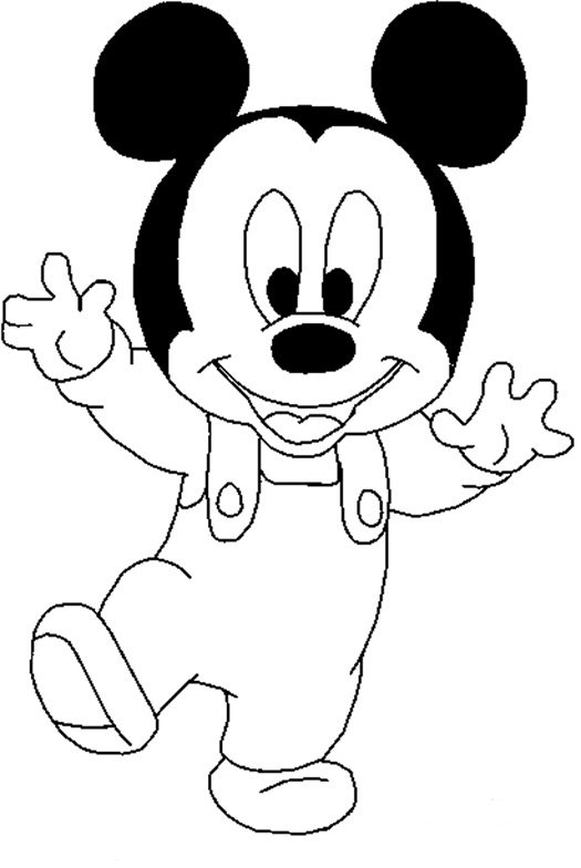 525x784 Baby Mickey Walking Coloring Page Boys Pages Of Kidscoloringpage