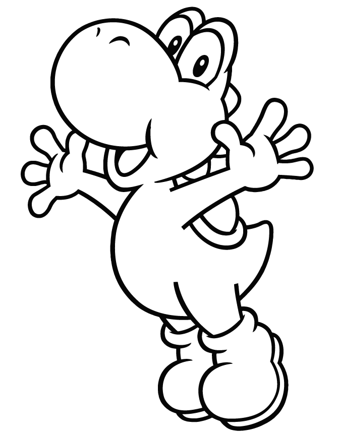 670x867 Yoshi Jumping Coloring Page Free Printable Coloring Pages
