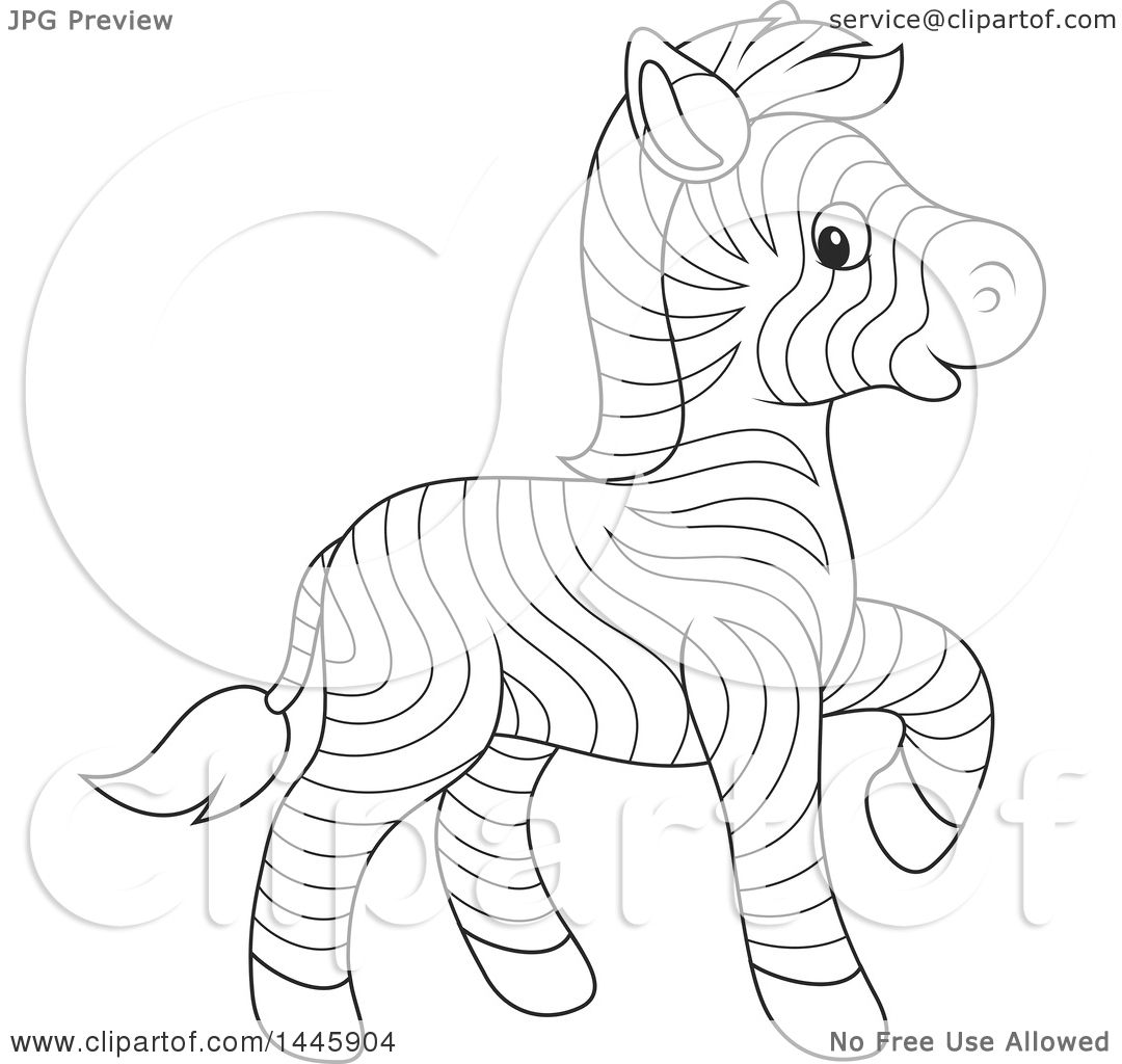 1080x1024 Clipart Of A Cartoon Black And White Lineart Cute Baby Zebra