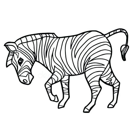 450x450 Cute Zebra Coloring Pages Cartoon Cute Zebra Coloring Page Vector