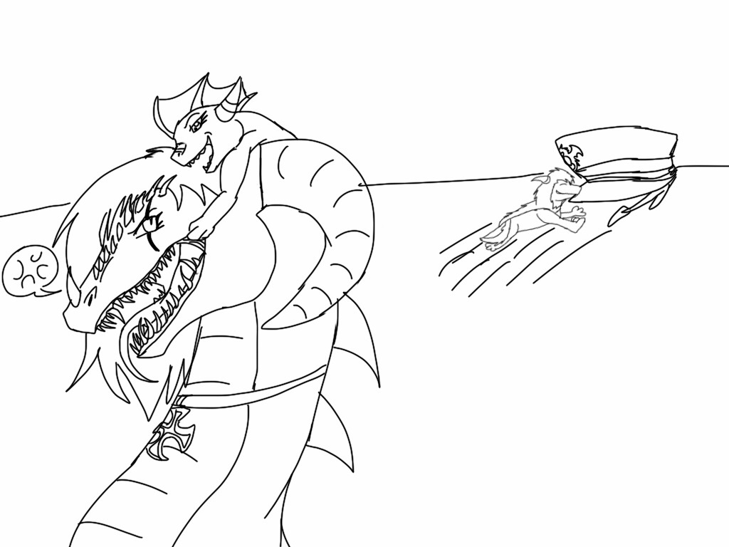 1024x768 Alex And Babysitting Lineart By Blackdragon Studios