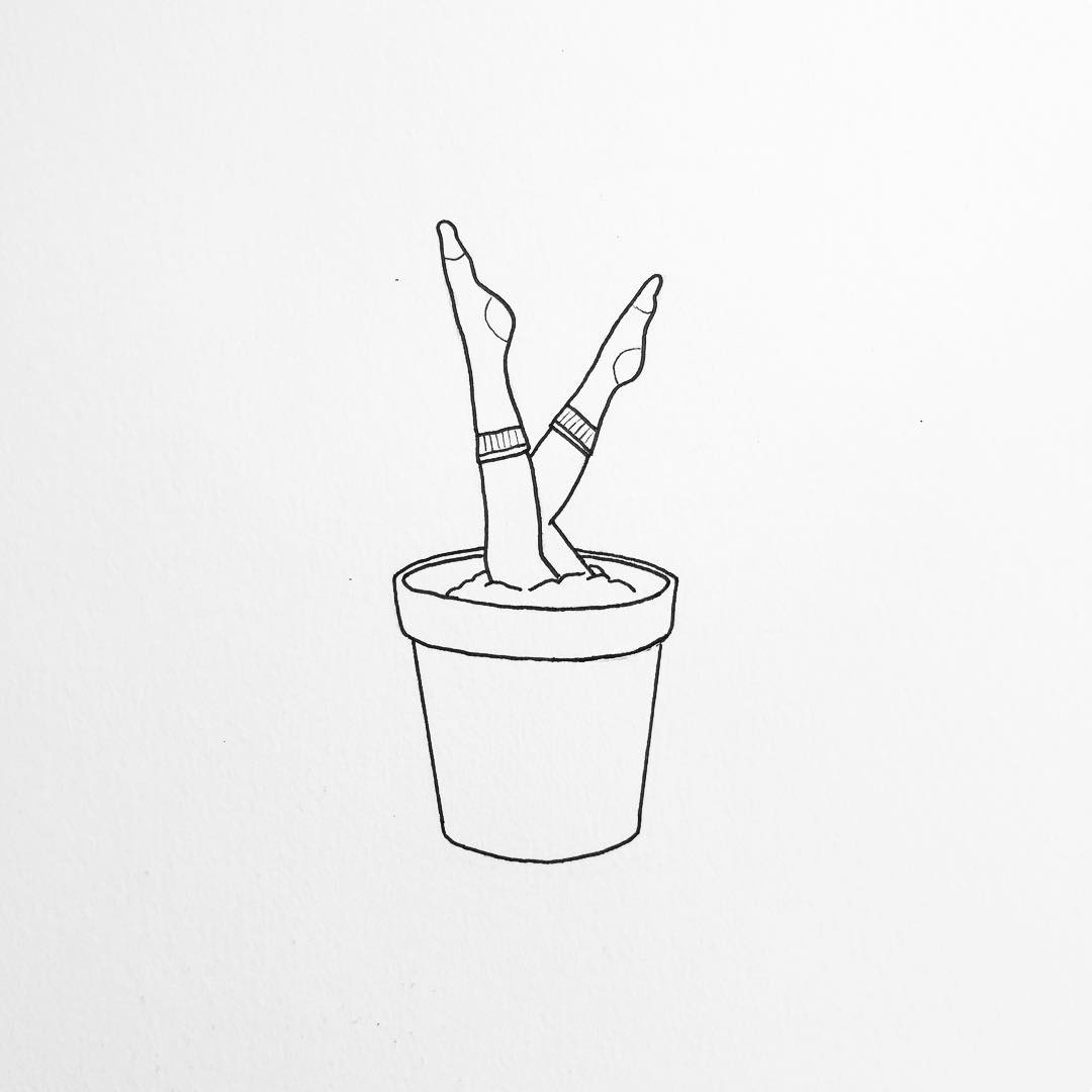 1080x1080 Bold Black Botanical Drawings Bash Back