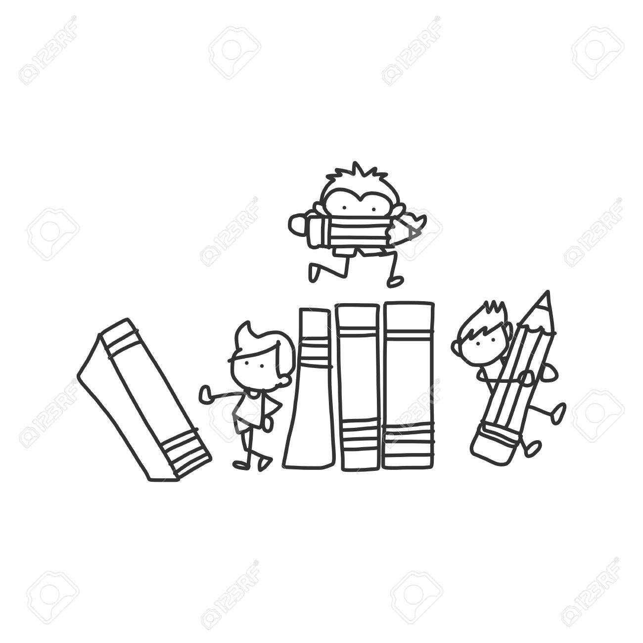 1300x1300 Cartoon Hand Drawing Back To School Royalty Free Cliparts, Vectors