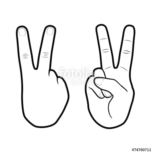 500x500 Cute Victory Hand Sign Icon Vector Stock Image And Royalty Free