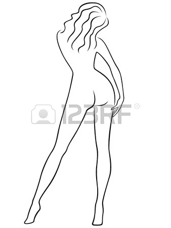 338x450 Abstract Graceful Sender Female Figure With A View From The Back