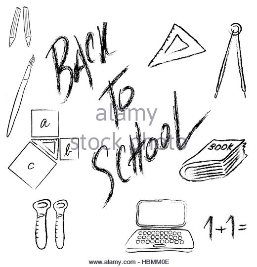 520x540 Back School Supplies Vector Hand Stock Photos Amp Back School