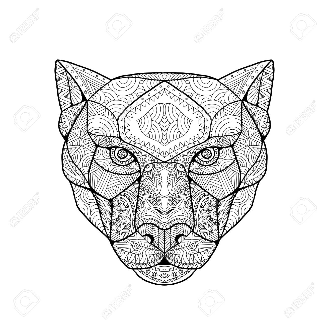 1300x1300 Inspired And Tangled Mandala, Illustration Of Head Of A Black