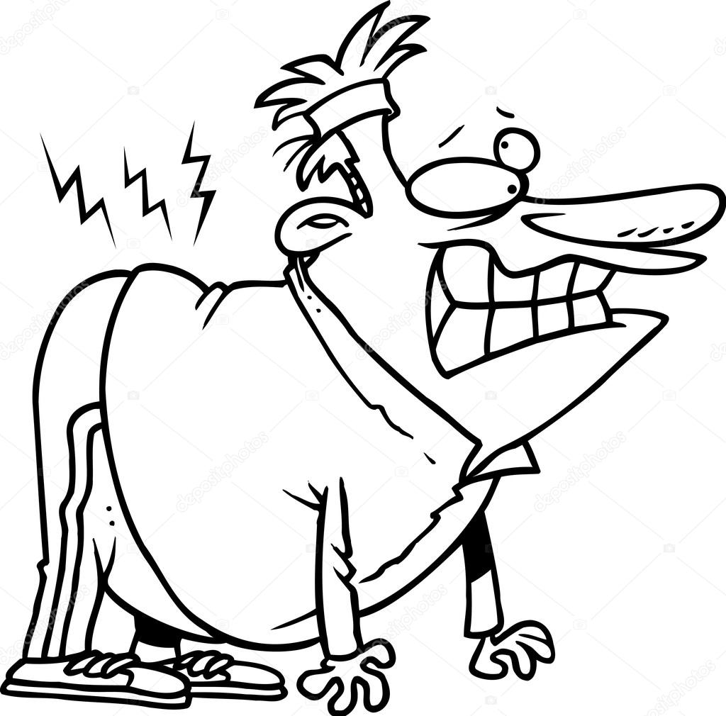 1024x1010 Cartoon Back Pain Stock Vector Ronleishman