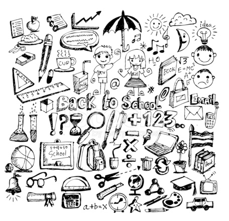 456x440 Drawing Items Back To School Stock Photos