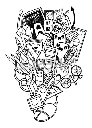 324x450 Hipster Hand Drawn Back To School Doodle Set,drawing Style.vector