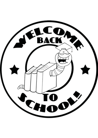 339x480 Mascot Bookworm With Text Back To School Coloring Page Free