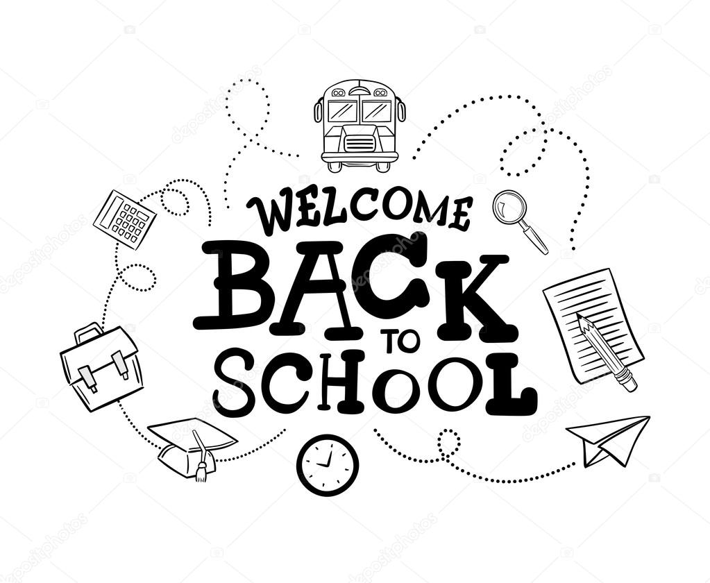 1023x840 Welcome Back To School Message Stock Vector Vectorfusionart