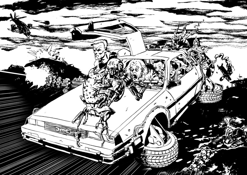 1024x724 I'Ll Be Back To The Future Line Art By Pingriff