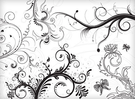450x330 Classical Flowers Background Black White Decoration Free Vector
