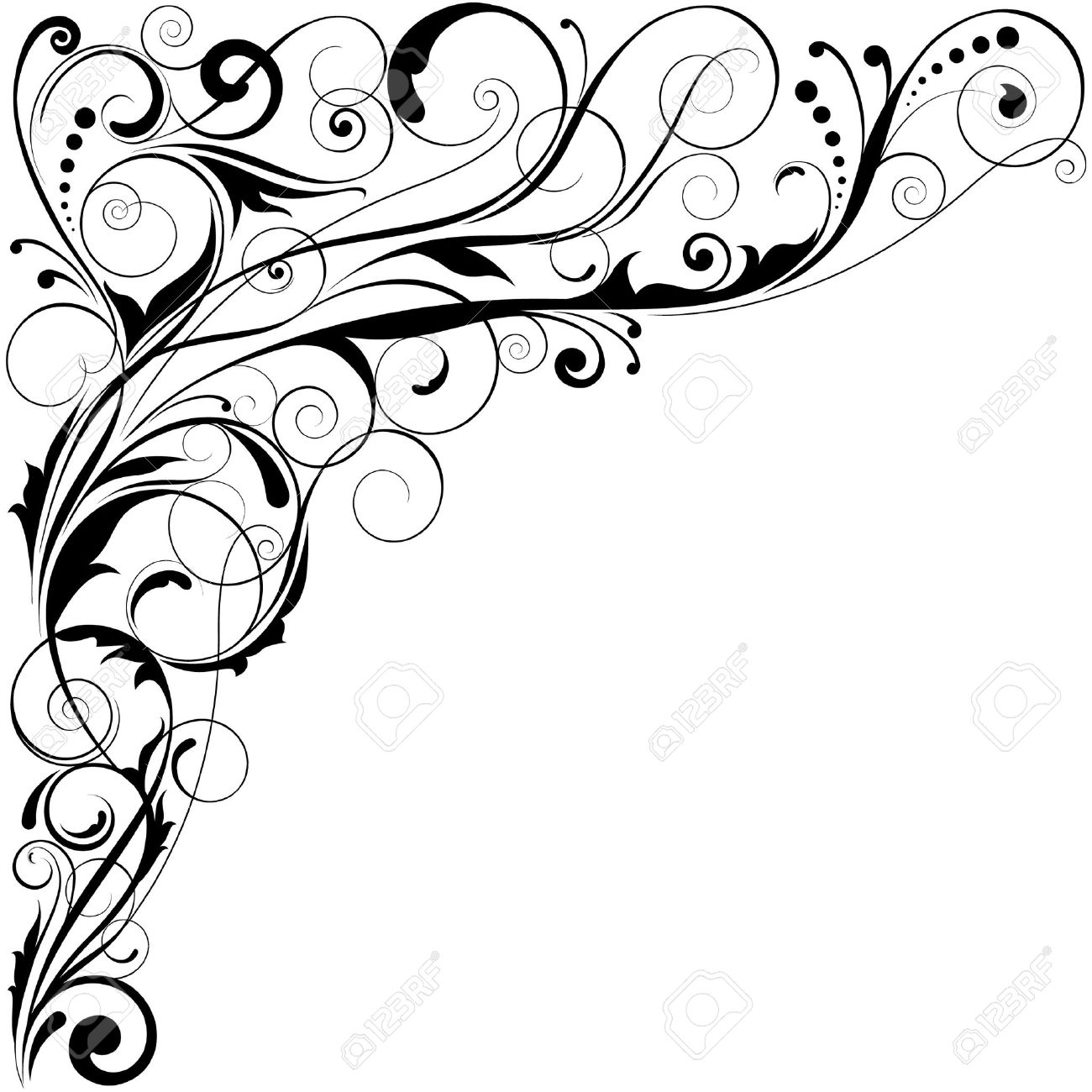 1300x1300 Corner Floral Design Royalty Free Cliparts, Vectors, And Stock