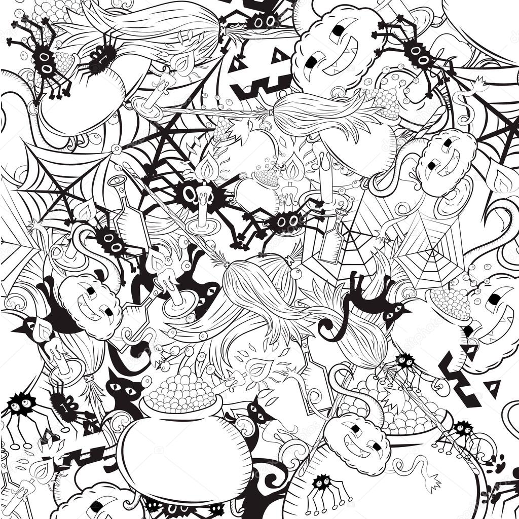 1024x1024 Halloween Background Sketch Stock Vector Natali Ka